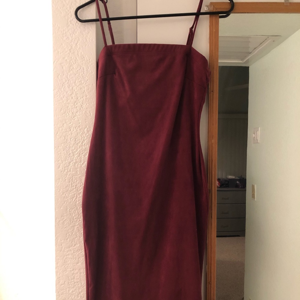 Burgundy midi dress